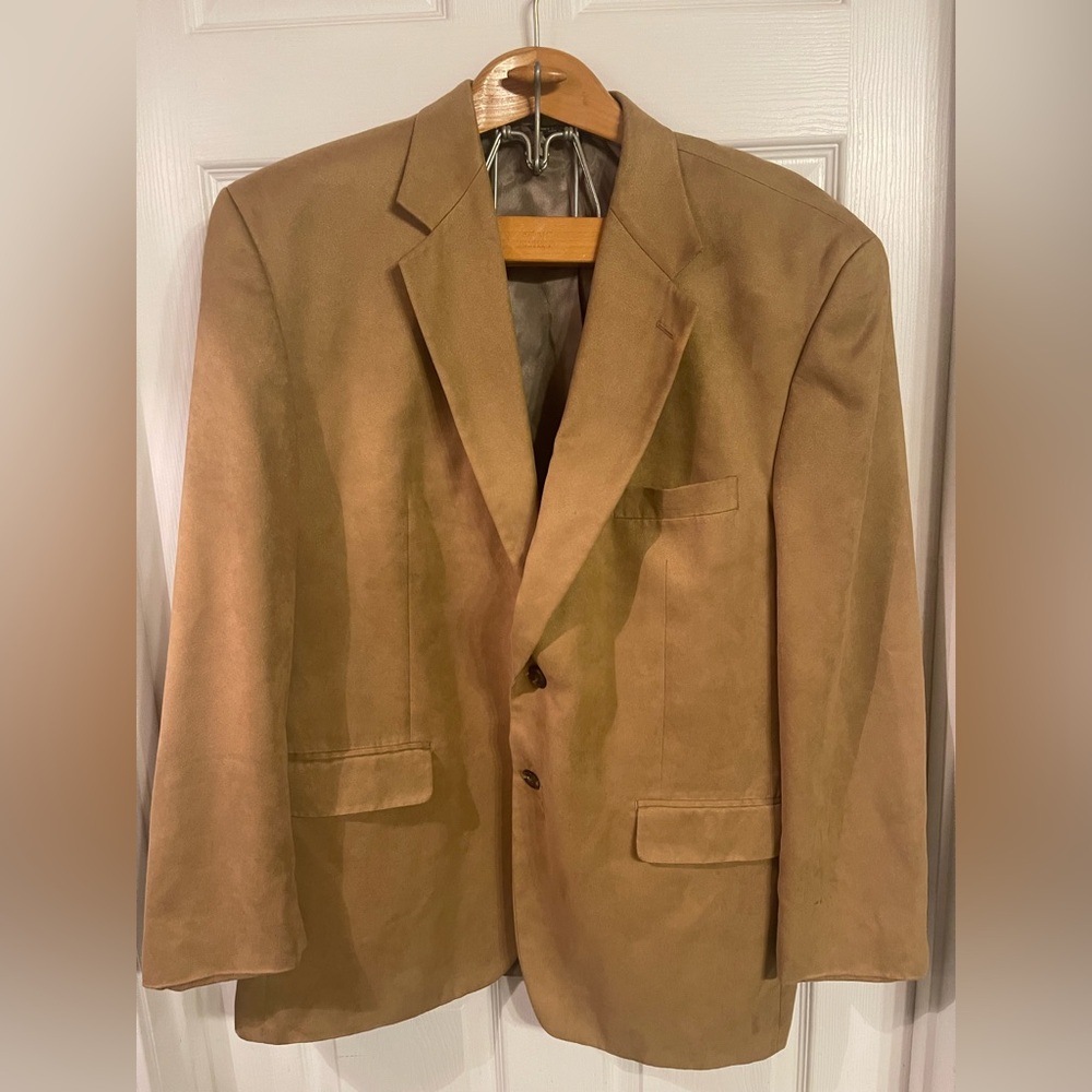 Chaps Tan Sport Coat with Notched Lapels